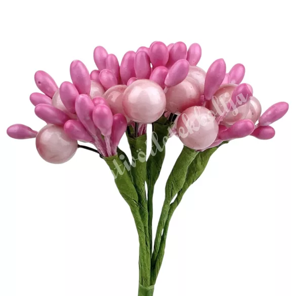 Bogyós vegyes mini csokor, rózsaszín, 10 cm