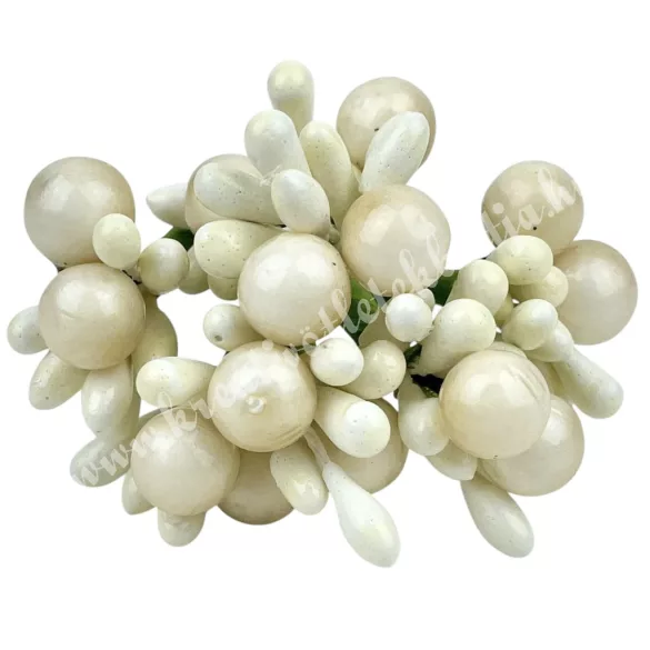 Bogyós vegyes mini csokor, krém, 10 cm