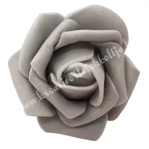 Polifoam rózsa, szürke, 4x3 cm