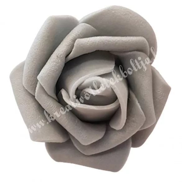 Polifoam rózsa, szürke, 4x3 cm