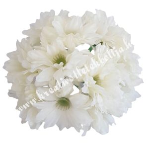 Csokros krizantém fej, törtfehér, kb. 14 cm