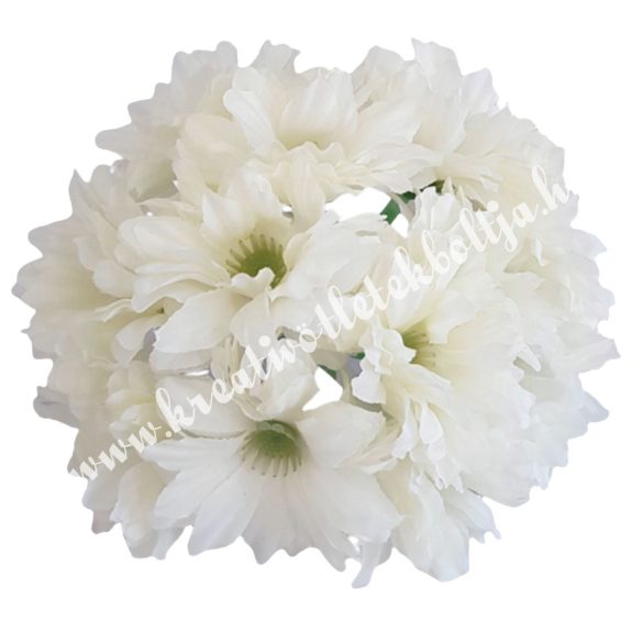 Csokros krizantém fej, törtfehér, kb. 14 cm