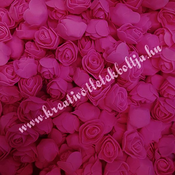 Habrózsa/ polifoam rózsa, magenta, 3 cm, 50 db/csomag