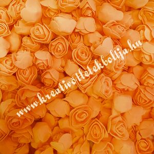 Habrózsa/ polifoam rózsa, sötétbarack, 3 cm, 50 db/csomag
